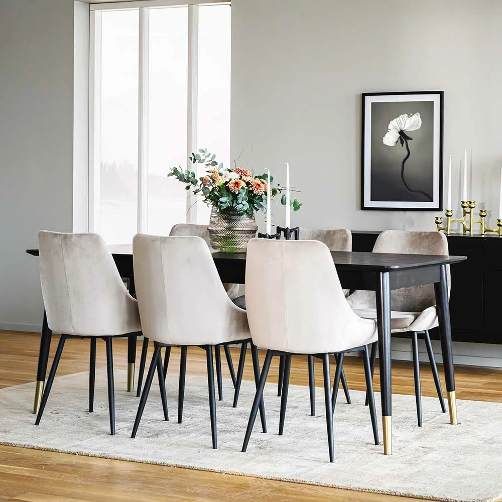 Tischgruppe In Schwarz & Beige - Orgevia (siebenteilig) – Bild 2