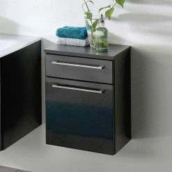 Wand-Unterschrank Bad Zenvis In Hochglanz Anthrazit