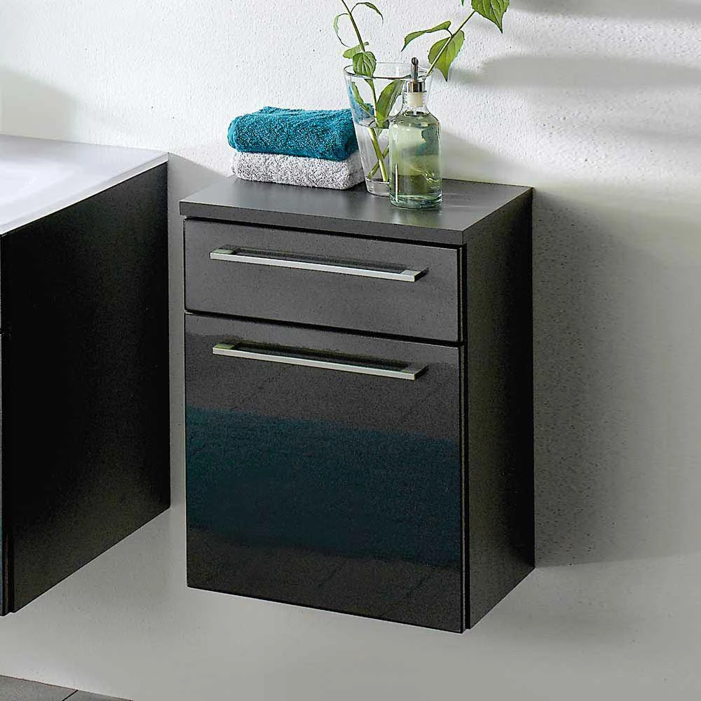 Wand-Unterschrank Bad Zenvis In Hochglanz Anthrazit