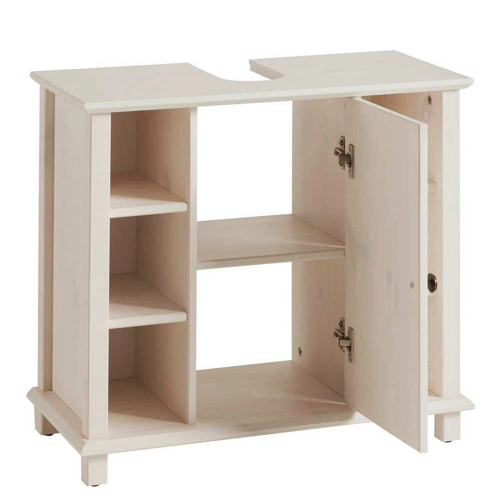 Waschbeckenschrank Aus Holz In Weiß - Cilao – Bild 4