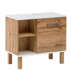 Waschbeckenunterschrank In Eiche NB & Weiß - Voinla