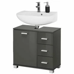 Waschbeckenunterschrank In Grau Glänzend - Ulivia