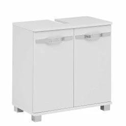 Waschbeckenunterschrank In Weiß & Chrom - Liyuva