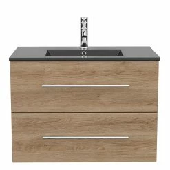 Waschkonsole In Eiche Hell Dekor - Nakato