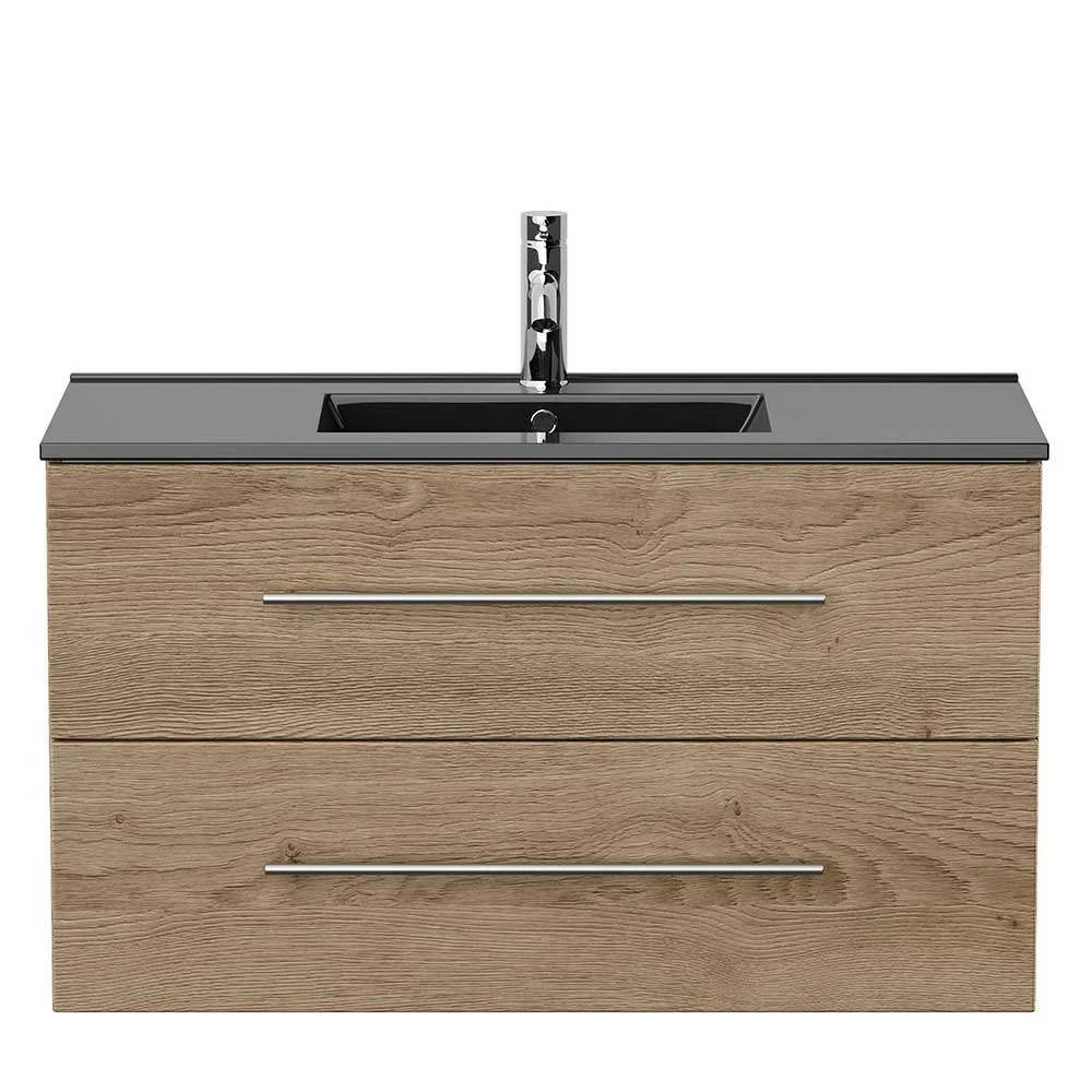 Waschkonsole In Eiche Hell Dekor - Nakato – Bild 3