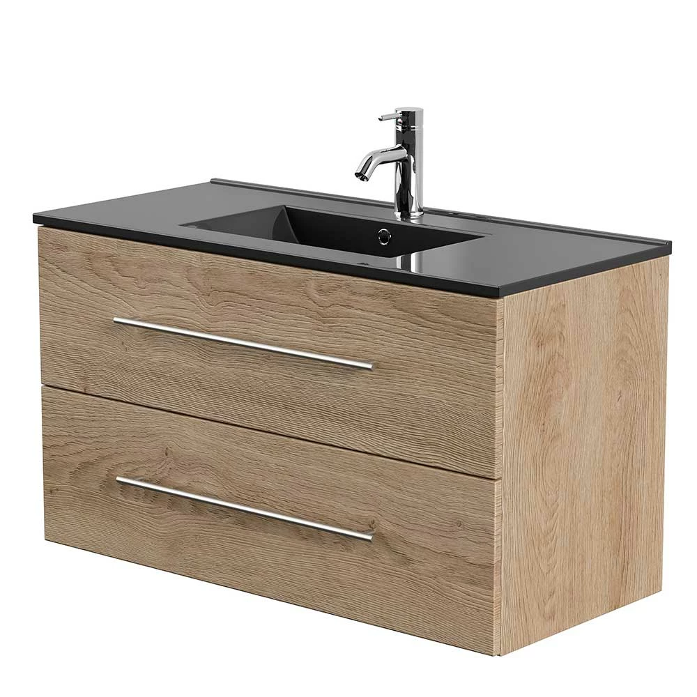 Waschkonsole In Eiche Hell Dekor - Nakato – Bild 2