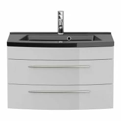 Waschkonsole Mit Schwarzem Becken & Unterbau - Namgon