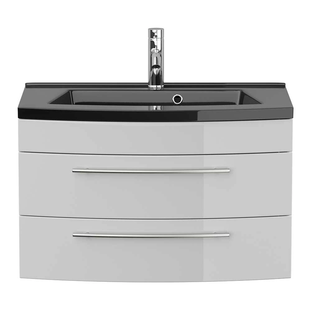 Waschkonsole Mit Schwarzem Becken & Unterbau - Namgon