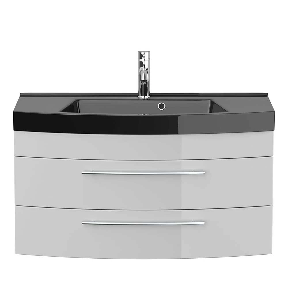 Waschkonsole Mit Schwarzem Becken & Unterbau - Namgon – Bild 3