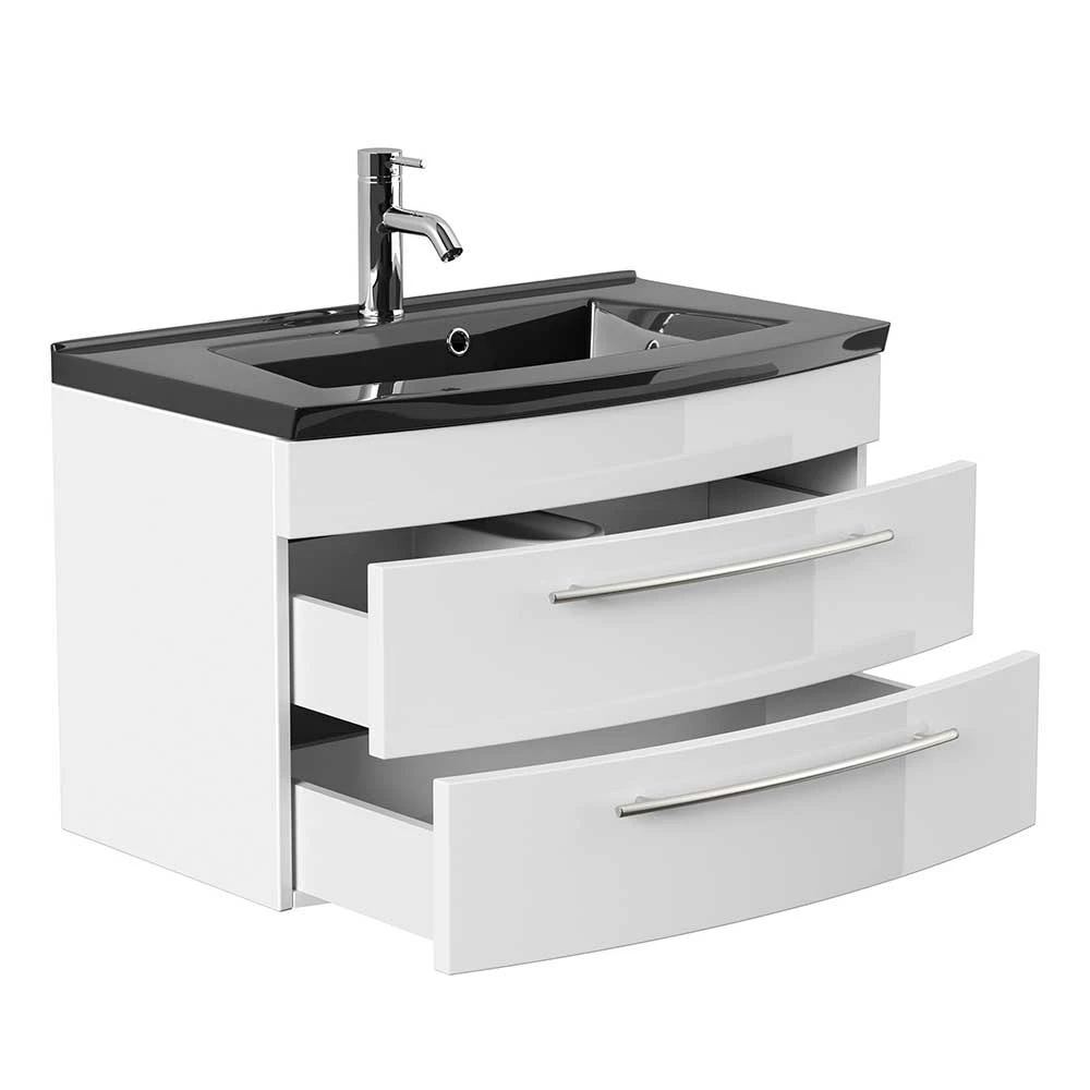 Waschkonsole Mit Schwarzem Becken & Unterbau - Namgon – Bild 4