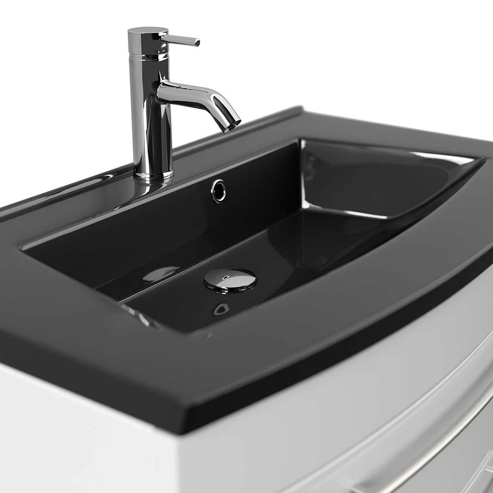 Waschkonsole Mit Schwarzem Becken & Unterbau - Namgon – Bild 5