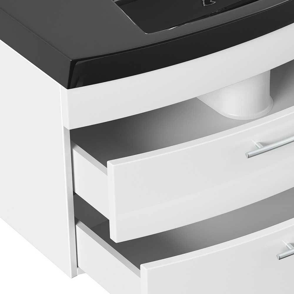 Waschkonsole Mit Schwarzem Becken & Unterbau - Namgon – Bild 6