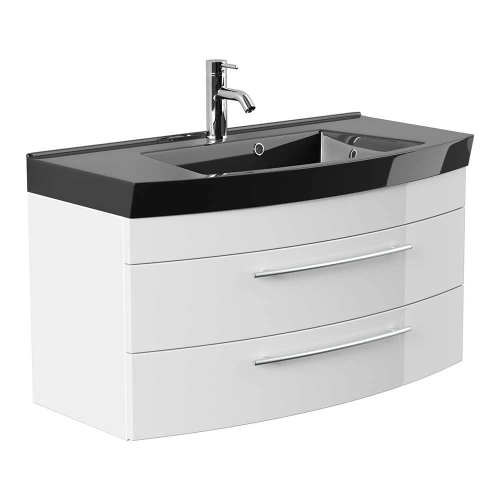 Waschkonsole Mit Schwarzem Becken & Unterbau - Namgon – Bild 2