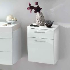 Weißer Bad Hängeunterschrank Boisan In Hochglanz