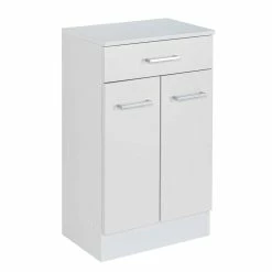 Weißer Doppeltür Badschrank Mit Sockel - Skiranov