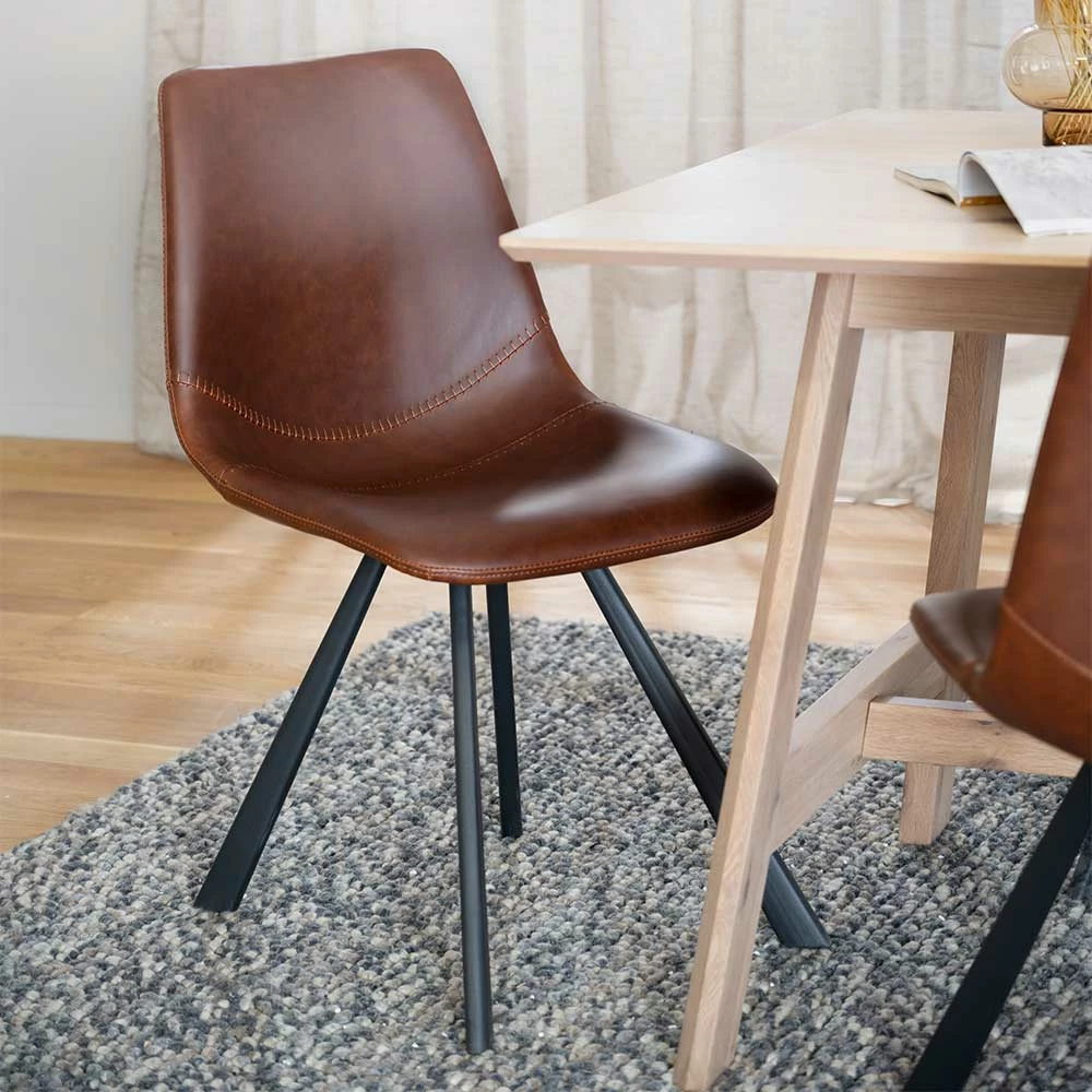 White Wash Tisch & Kunstlederstühle - Tiscoria (siebenteilig) – Bild 3