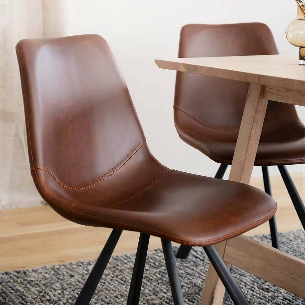 White Wash Tisch & Kunstlederstühle - Tiscoria (siebenteilig) – Bild 4