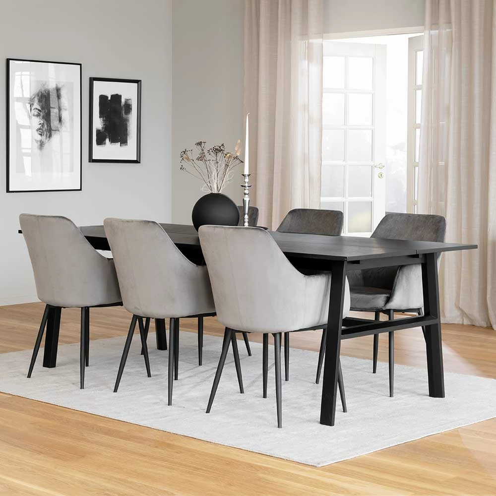 Zeitloser Tisch & Armlehnenstühle - Rincos (siebenteilig)